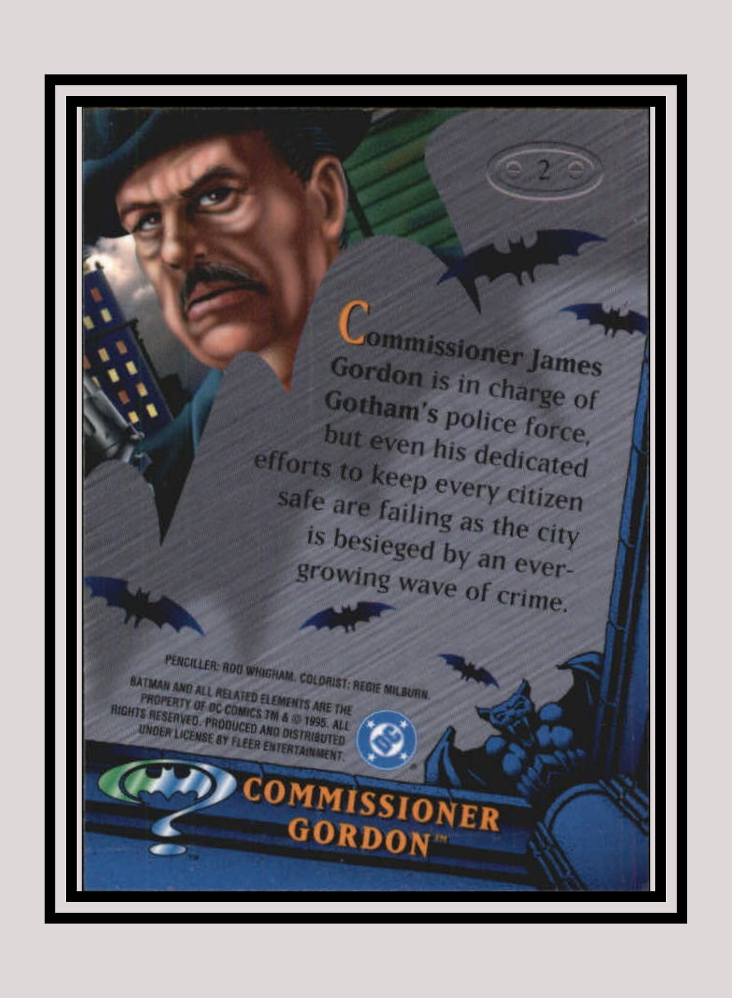 DC! 1x Commissioner Gordon - Base Metal (#002 - 1995 Fleer Batman Forever Metal)