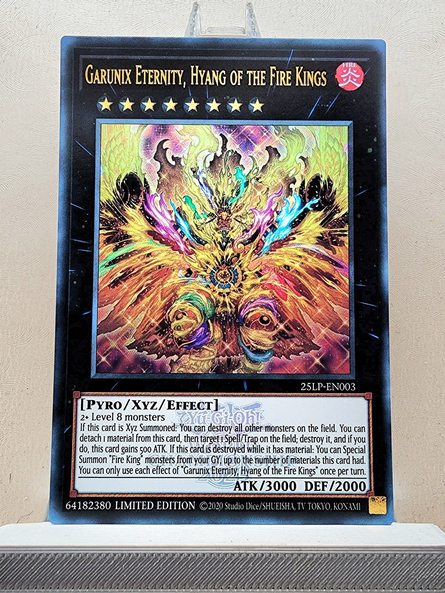 Yugioh! 1x Garunix Eternity, Hyang of the Fire Kings (25LP - Emblazoned Ultra Rare) Limited Edition