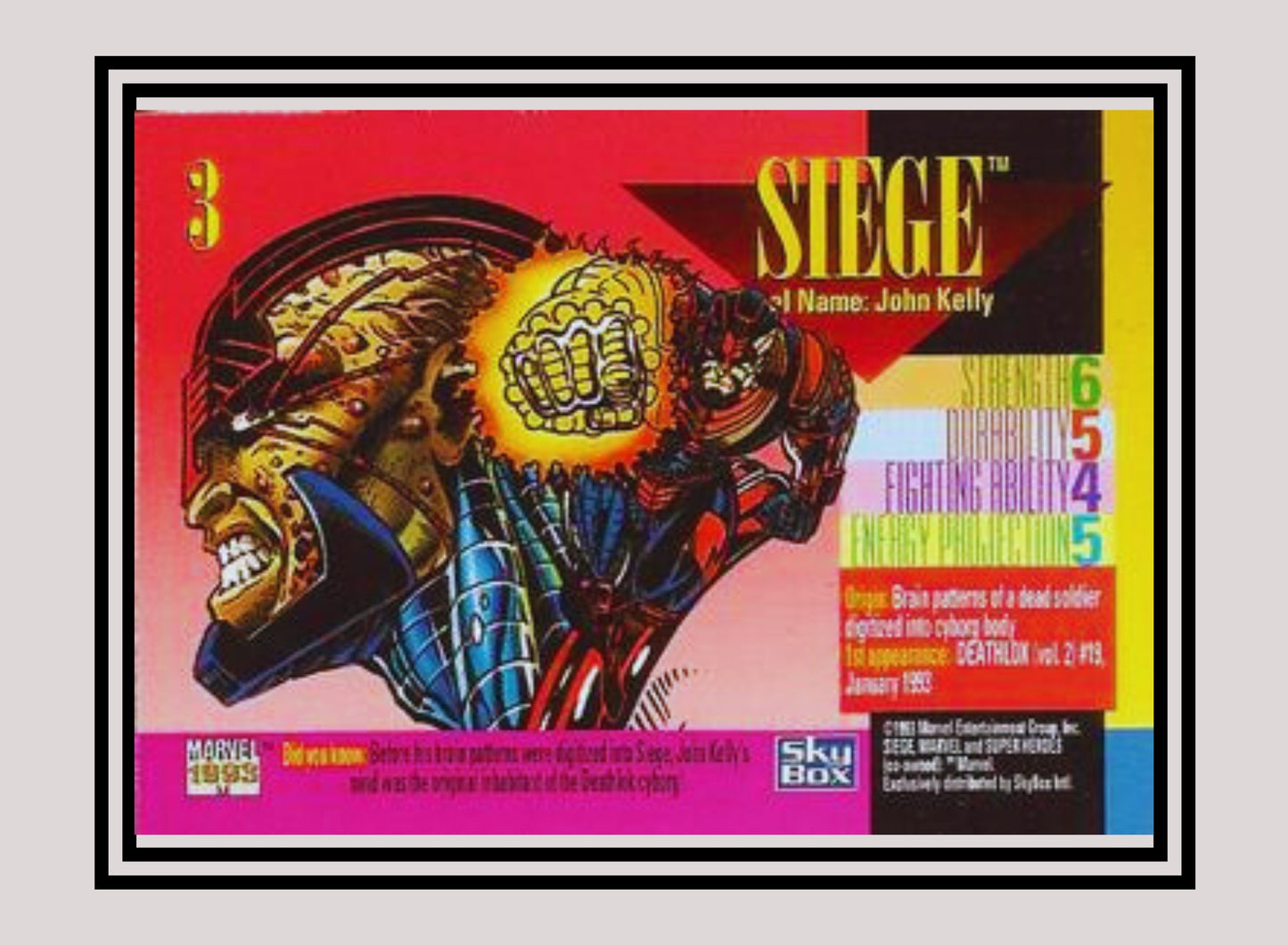 Marvel! 1x Siege - Base (#003 - 1993 Skybox Marvel Universe Series 4)