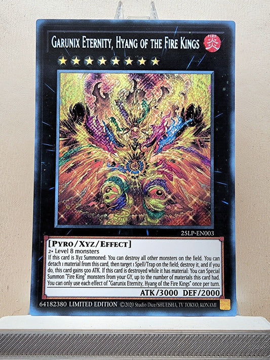 Yugioh! 1x Garunix Eternity, Hyang of the Fire Kings (25LP - Secret Rare) Limited Edition