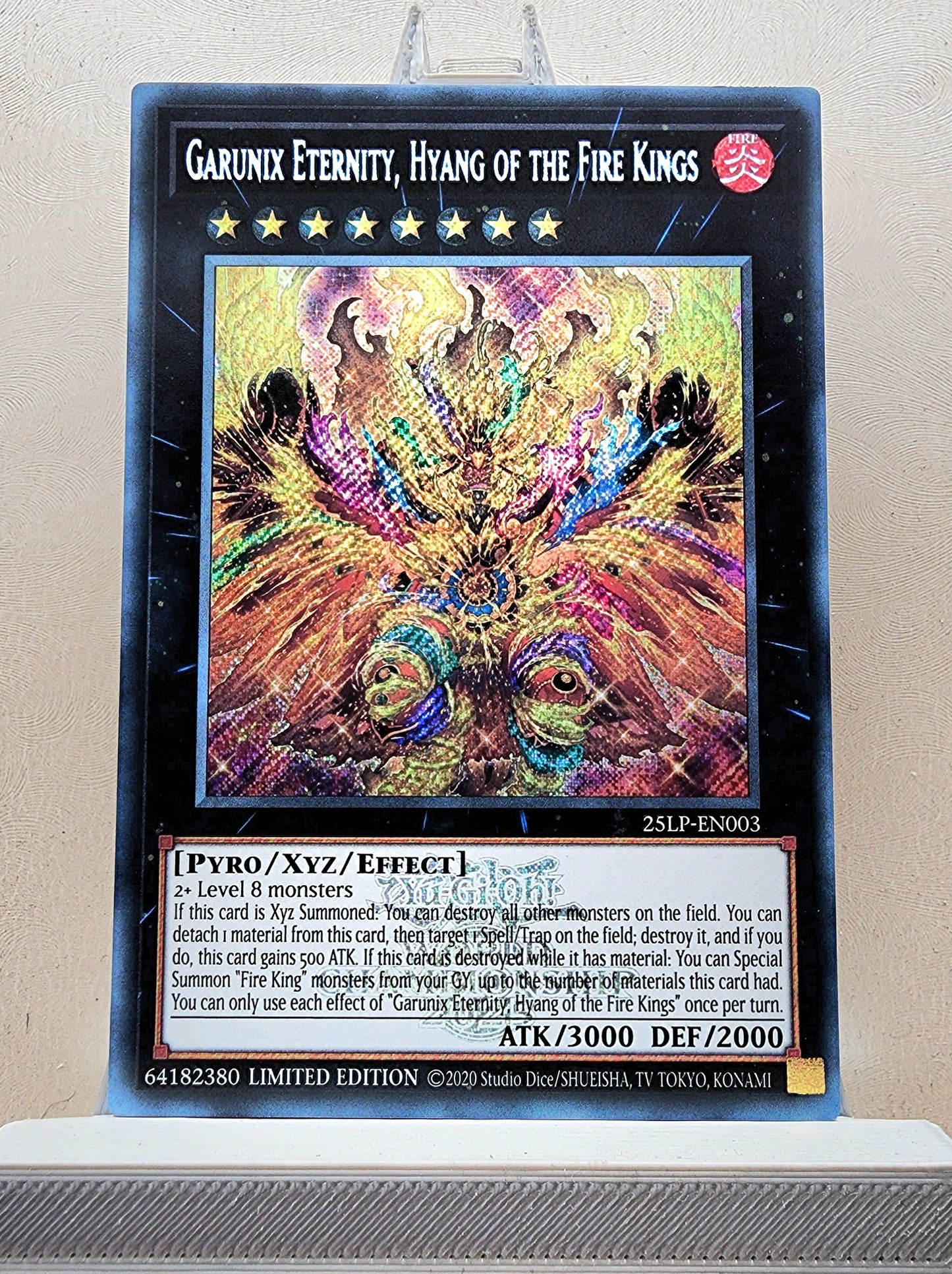 Yugioh! 1x Garunix Eternity, Hyang of the Fire Kings (25LP - Emblazoned Secret Rare) Limited Edition
