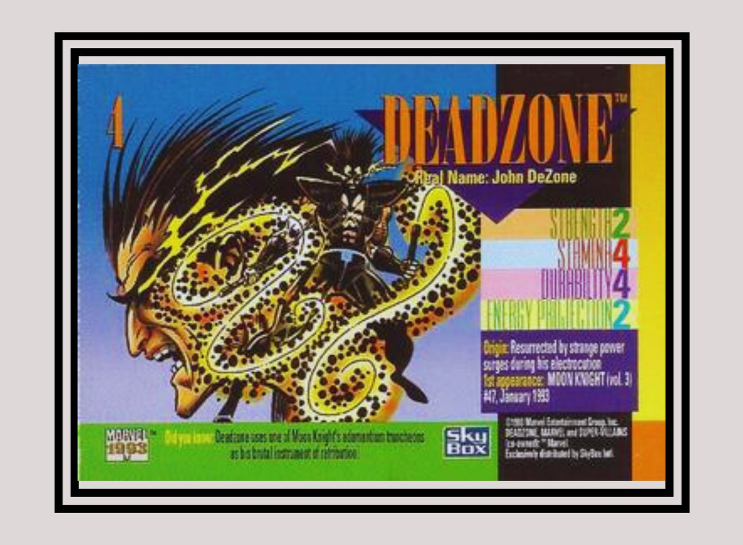 Marvel! 1x Deadzone - Base (#004 - 1993 Skybox Marvel Universe Series 4)