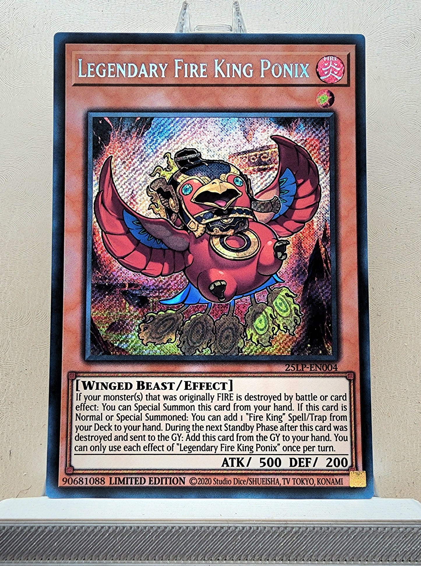 Yugioh! 1x Legendary Fire King Ponix (25LP - Secret Rare) Limited Edition