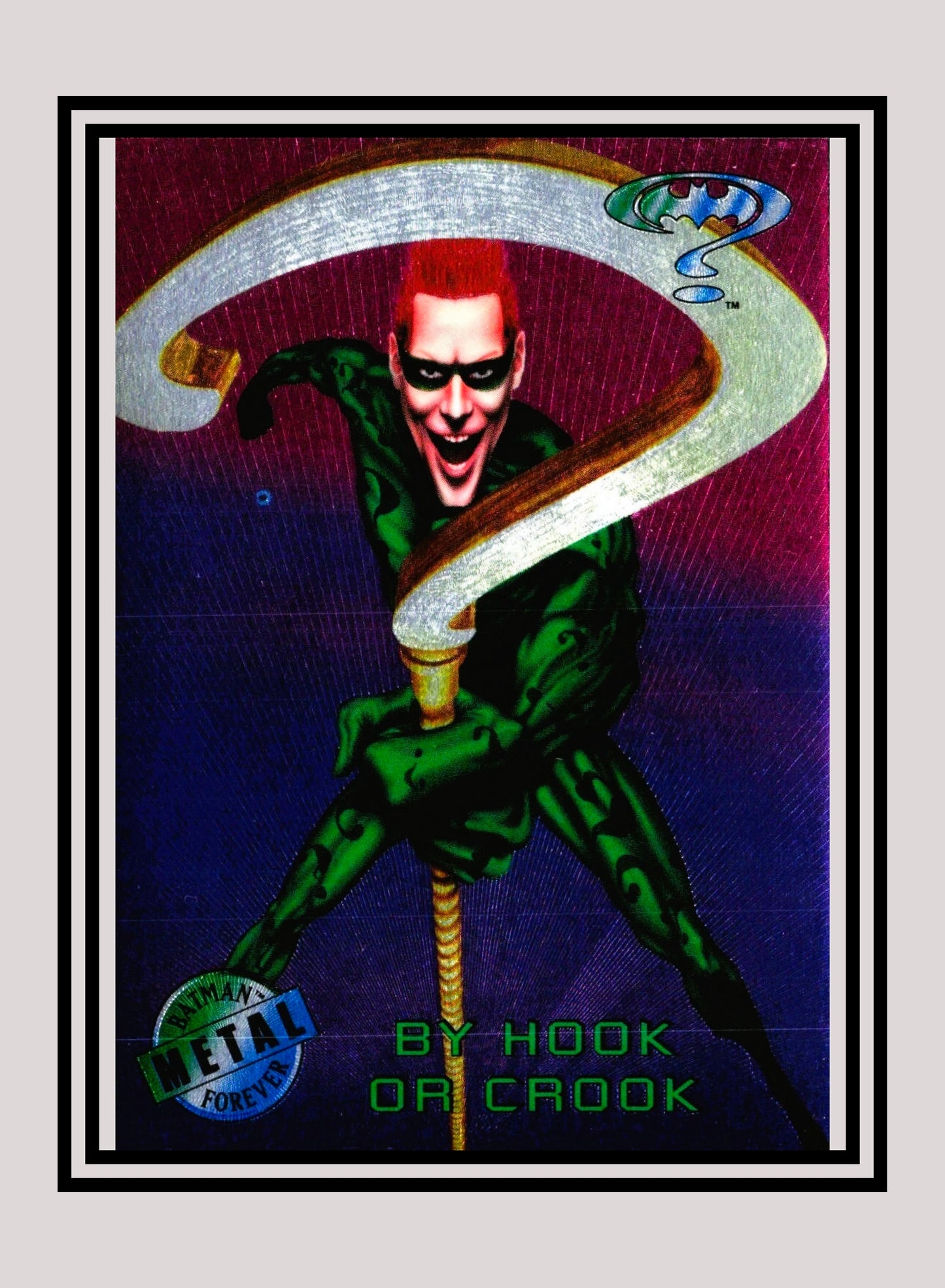 DC! 1x By Hook or Crook - Base Metal (#005 - 1995 Fleer Batman Forever Metal)