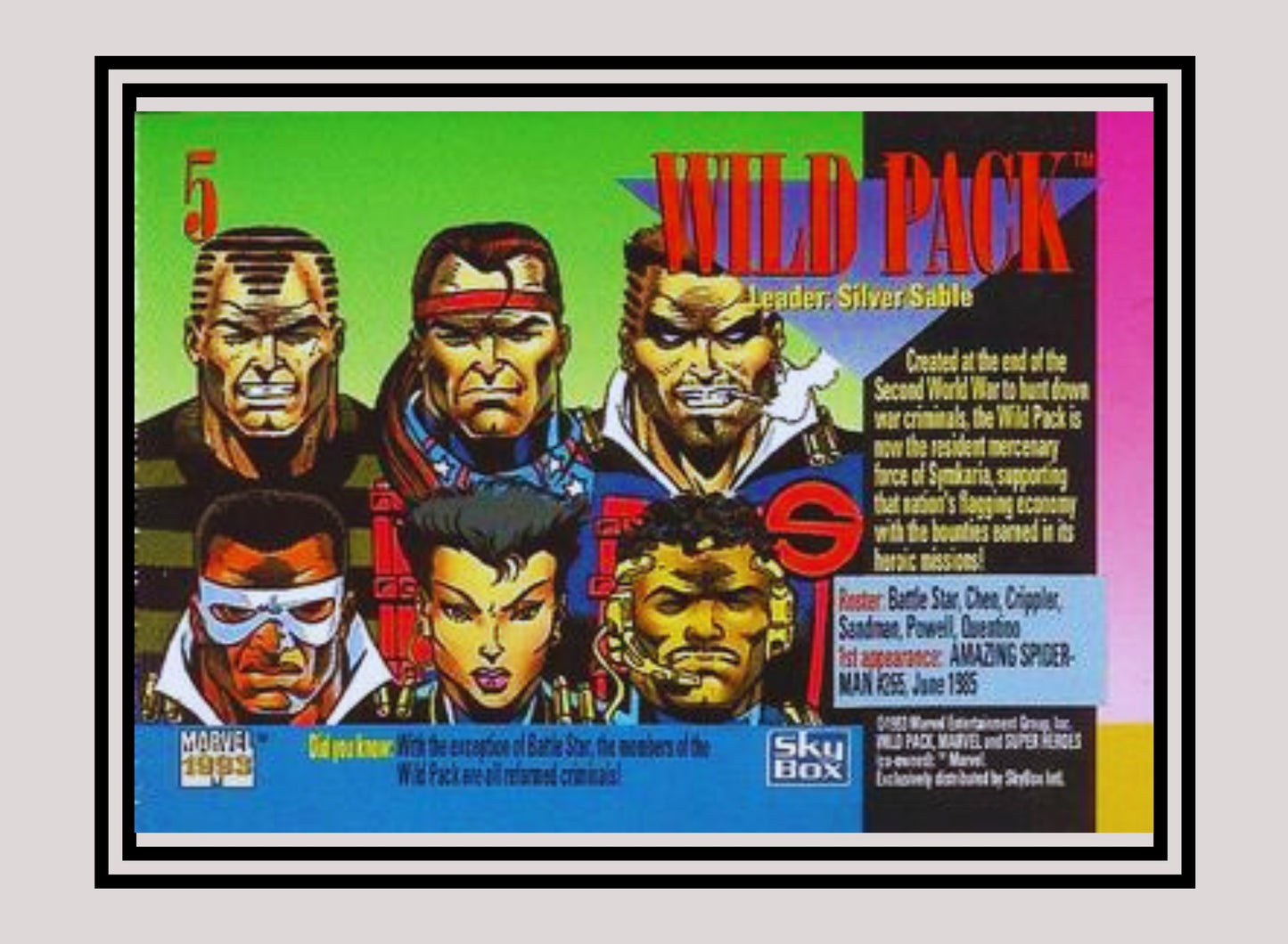 Marvel! 1x Wild Pack - Base (#005 - 1993 Skybox Marvel Universe Series 4)