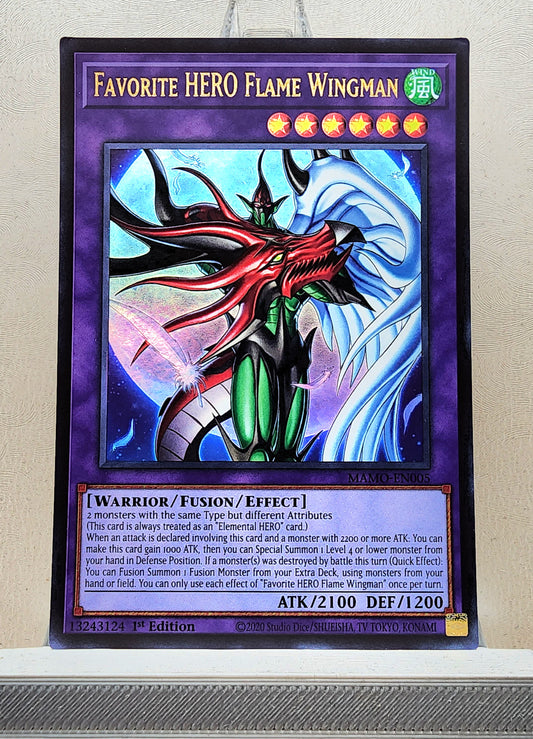 Yugioh! 1x Favorite HERO Flame Wingman (MAMO - Ultra Rare) 1st Edition
