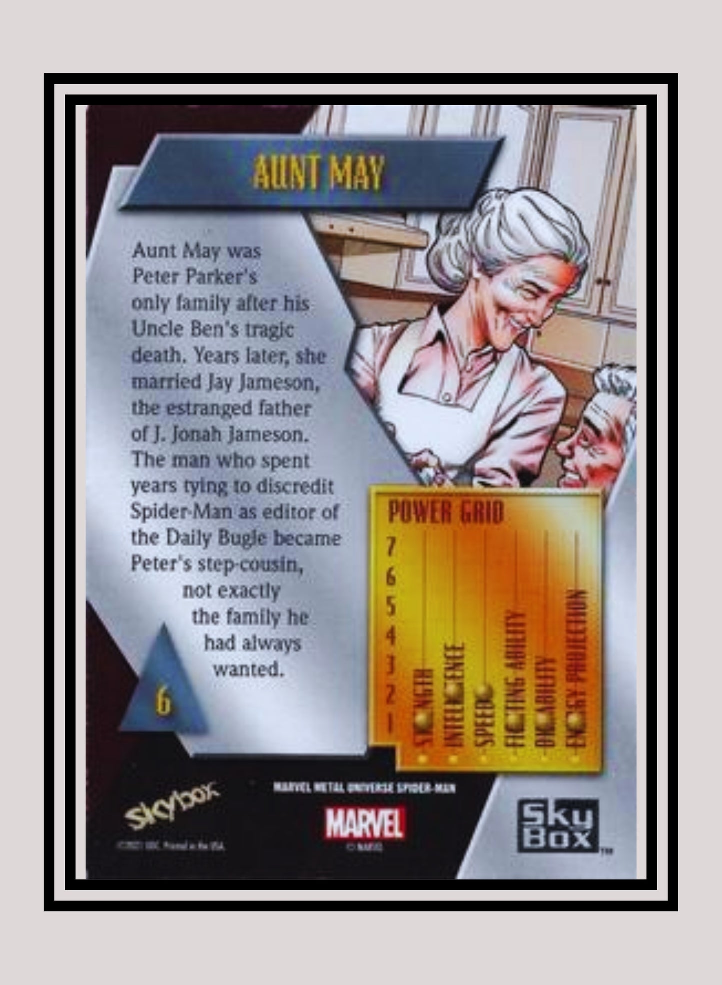 Marvel! 1x Aunt May - Base Low Series (#006 - 2021 Upper Deck Spiderman Metal Universe)