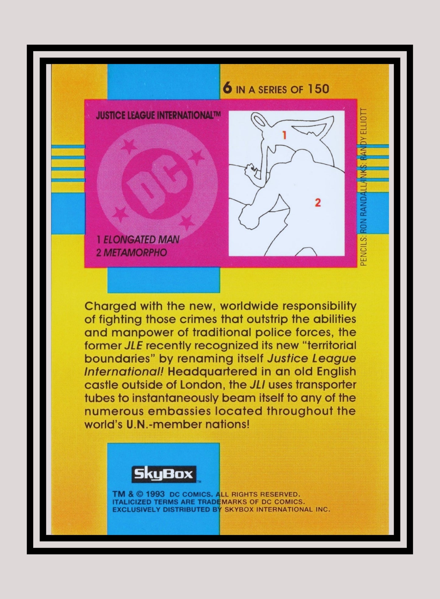 DC! 1x Justice League International - Base (#006 - 1993 Skybox DC Cosmic Teams)