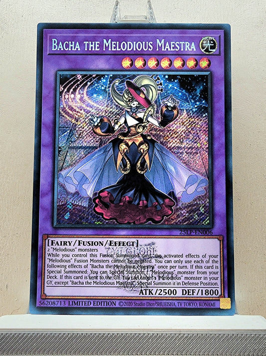 Yugioh! 1x Bacha the Melodious Maestra (25LP - Emblazoned Secret Rare) Limited Edition