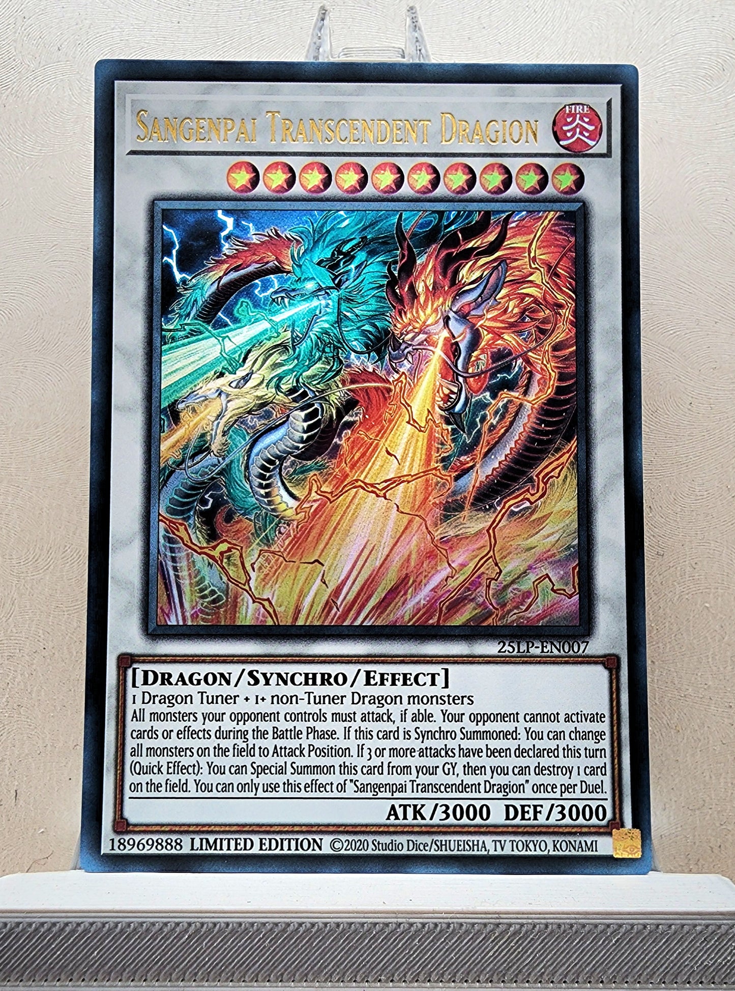 Yugioh! 1x Sangenpai Transcendent Dragion (25LP - Ultra Rare) Limited Edition