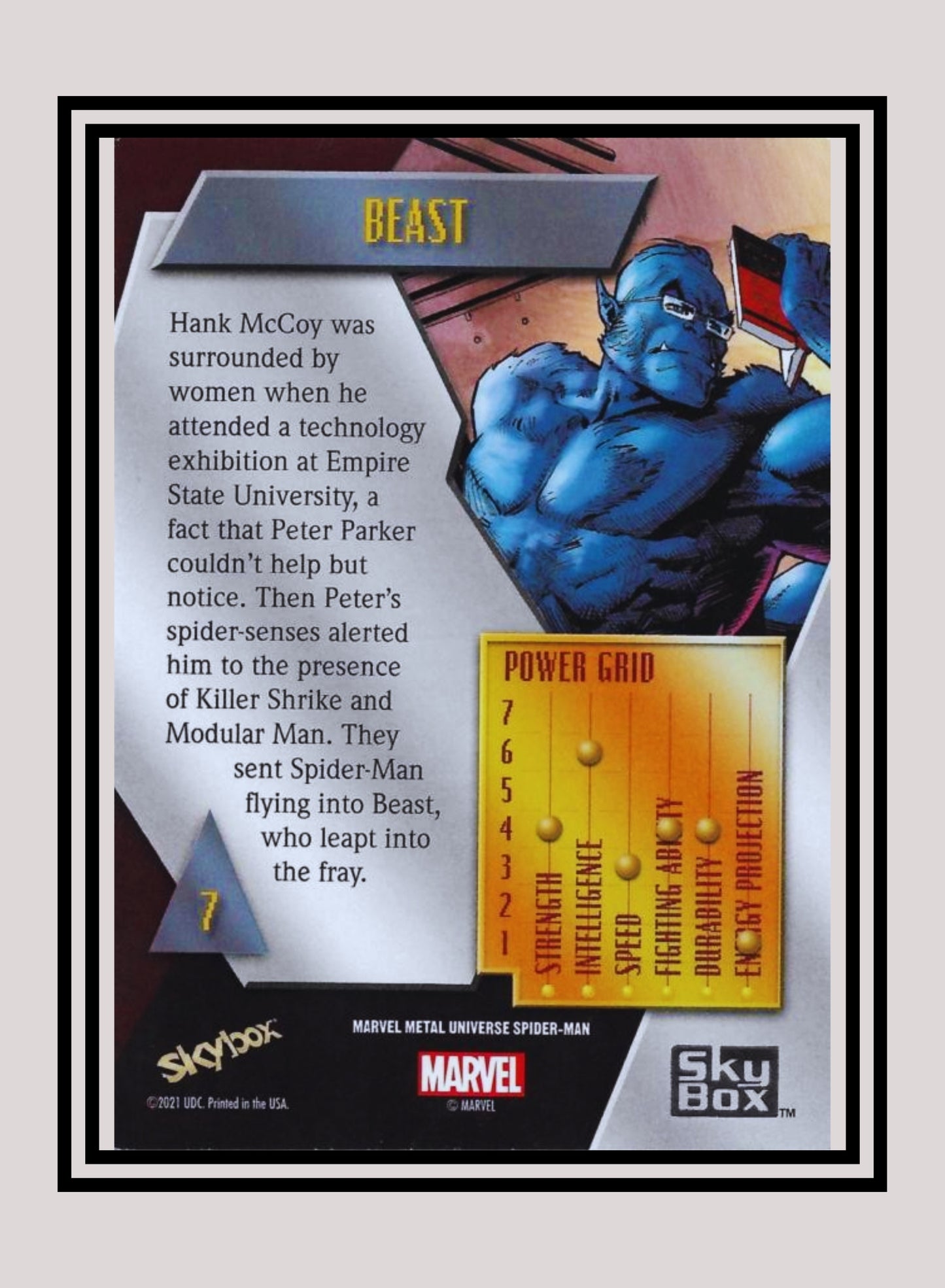 Marvel! 1x Beast - Base Low Series (#007 - 2021 Upper Deck Spiderman Metal Universe)