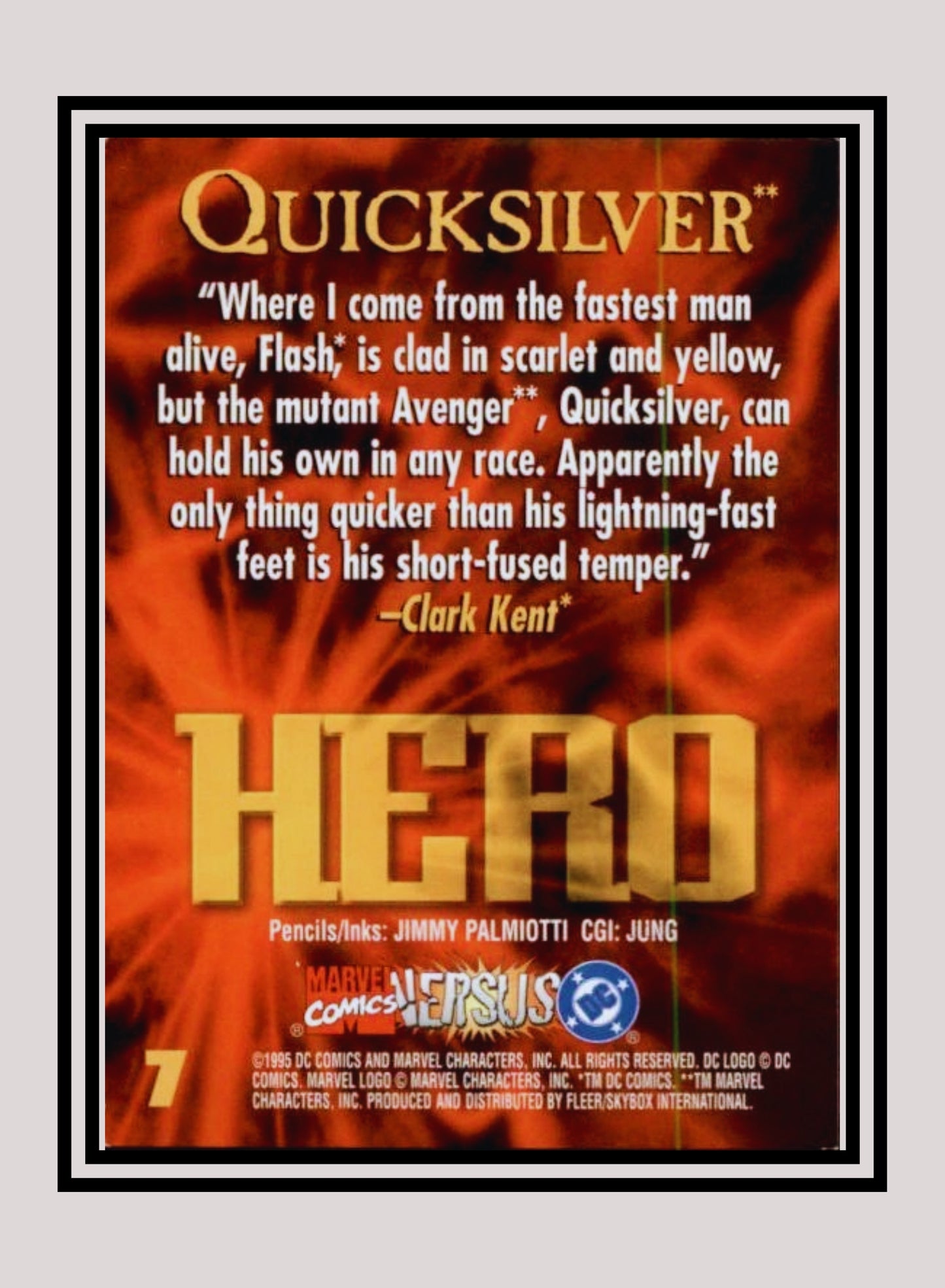 Marvel! 1x Quicksilver - Base (#007 - 1995 Fleer DC vs. Marvel Comics)
