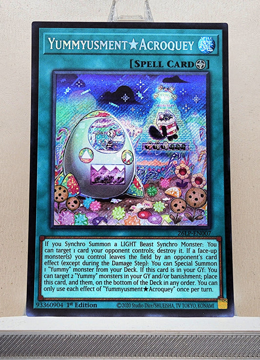 Yugioh! 1x Yummyusment★Acroquey (26LP - Secret Rare) Limited Edition