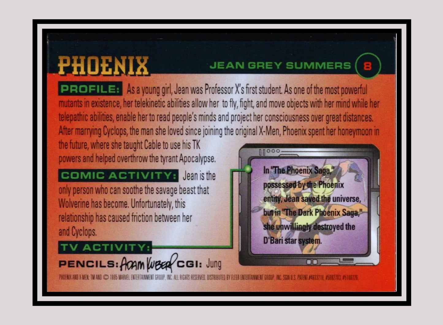 Marvel! 1x Phoenix - Base (#008 - 1996 Fleer X Men)