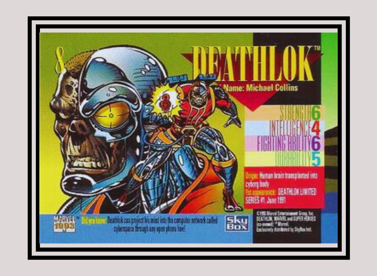 Marvel! 1x Deathlok - Base (#008 - 1993 Skybox Marvel Universe Series 4)