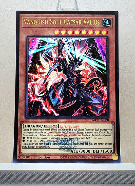 Yugioh! 1x Vanquish Soul Caesar Valius (26LP - Emblazoned Ultra Rare) Limited Edition