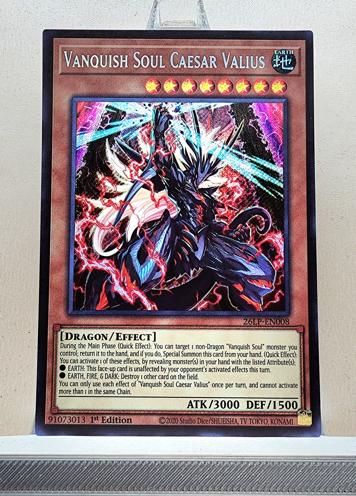 Yugioh! 1x Vanquish Soul Caesar Valius (26LP - Secret Rare) Limited Edition