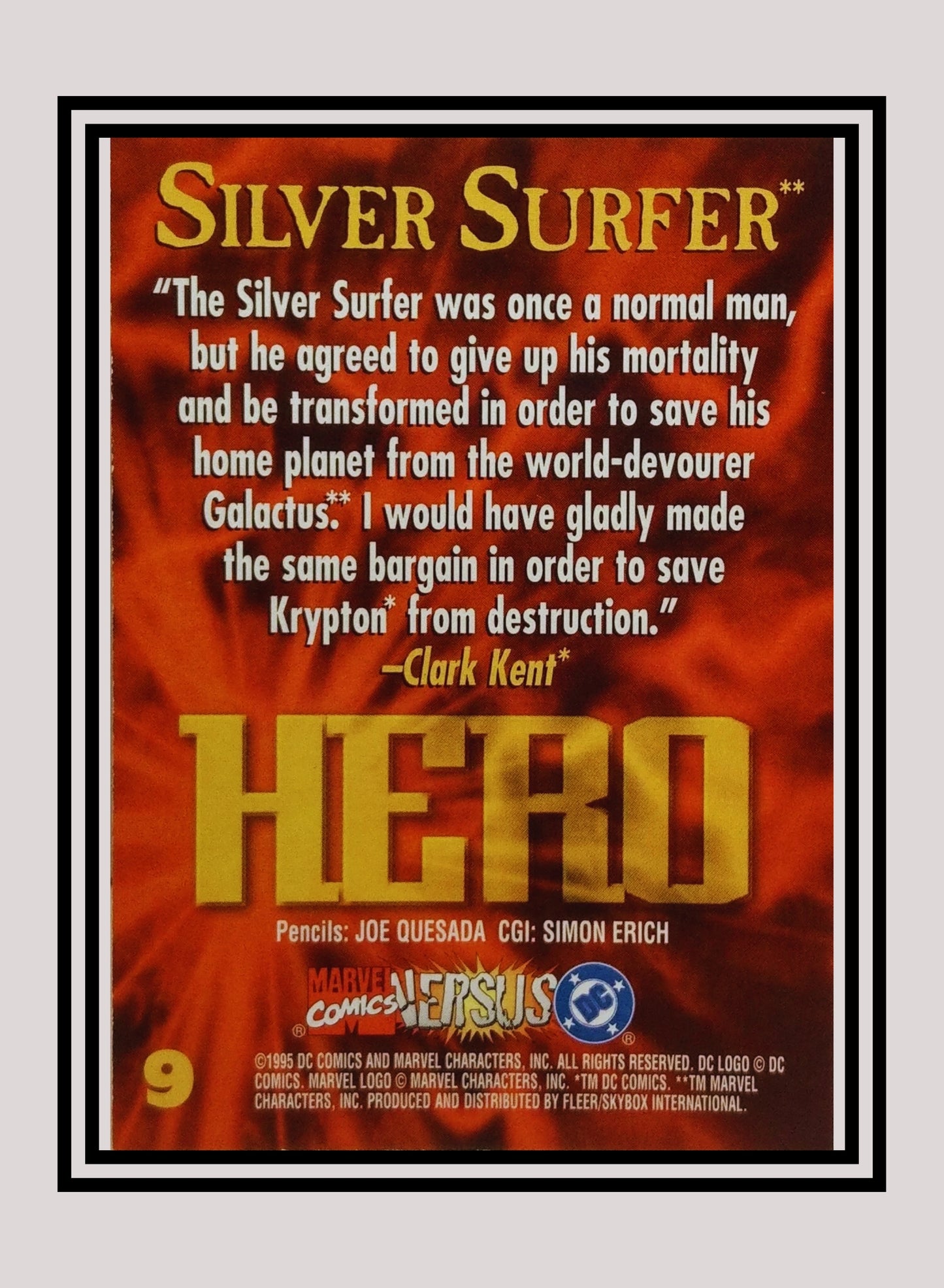 Marvel! 1x Silver Surfer - Base (#009 - 1995 Fleer DC vs. Marvel Comics)