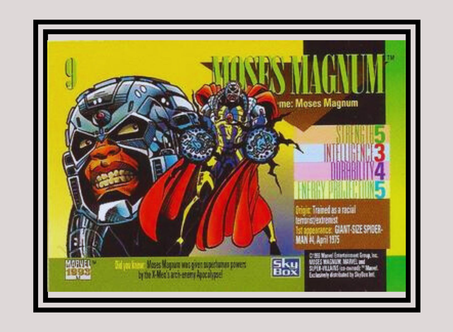 Marvel! 1x Moses Magnum - Base (#009 - 1993 Skybox Marvel Universe Series 4)