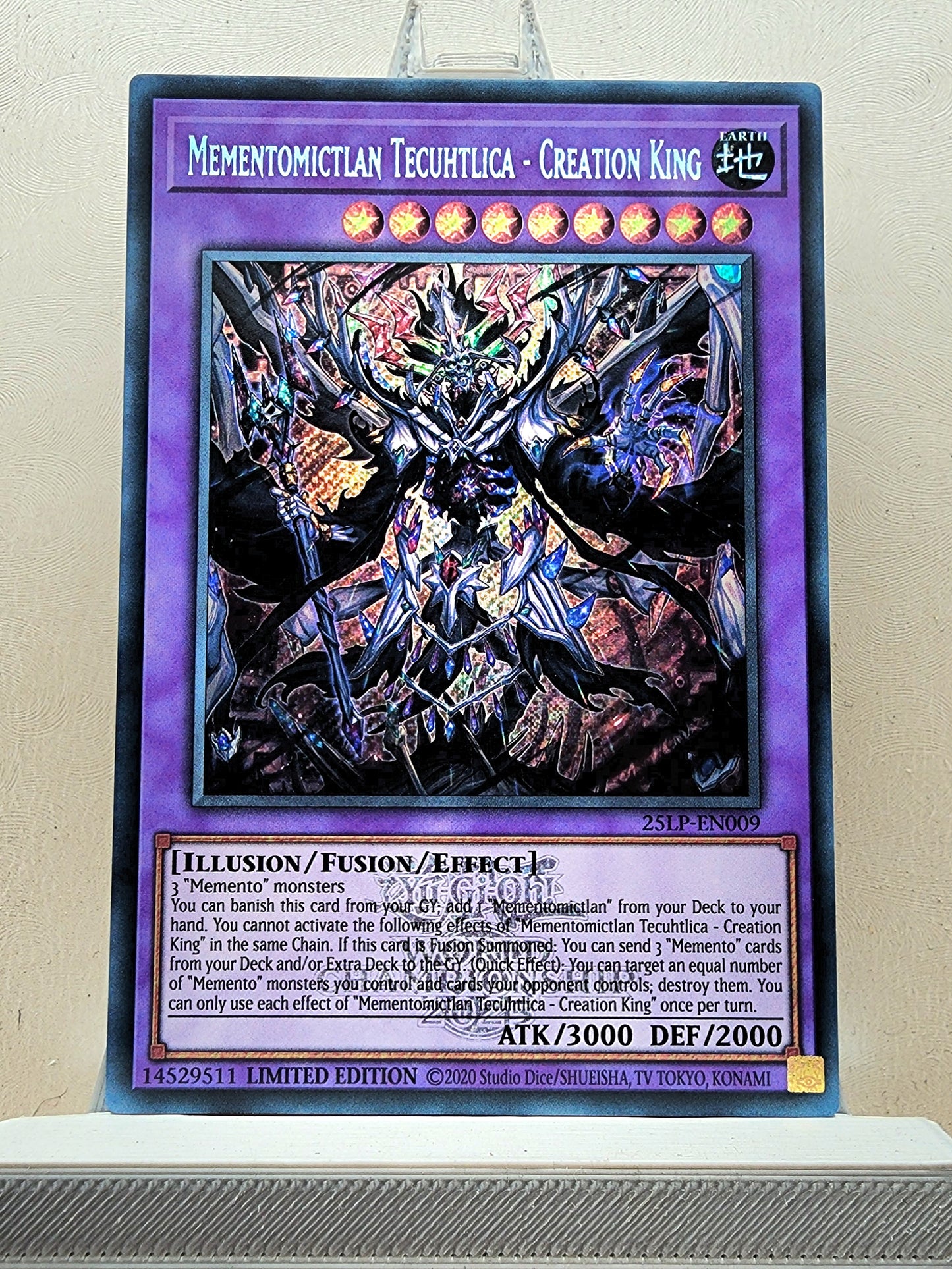 Yugioh! 1x Mementomictlan Tecuhtlica - Creation King (25LP - Emblazoned Secret Rare) Limited Edition