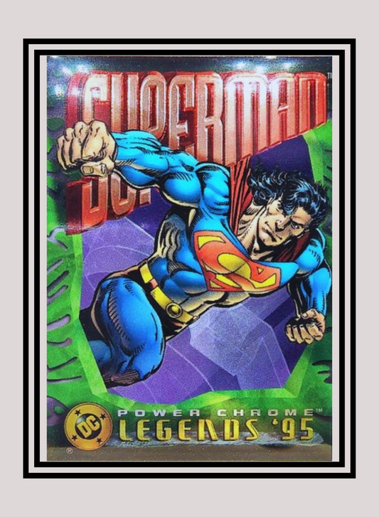 DC! 1x Superman - Power Chrome (#010 - 1995 SkyBox DC Power Chrome Legends)