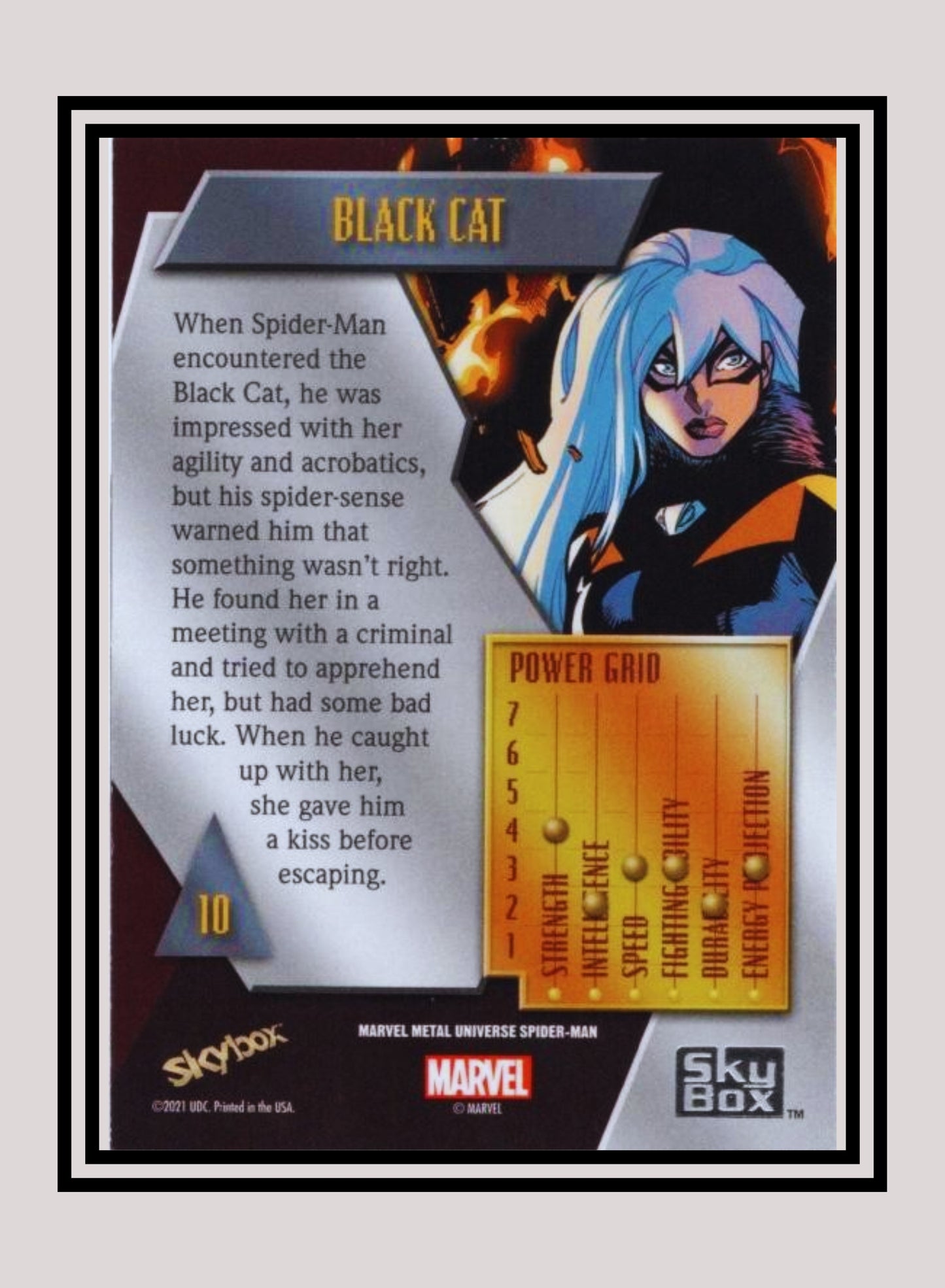 Marvel! 1x Black Cat - Base Low Series (#010 - 2021 Upper Deck Spiderman Metal Universe)