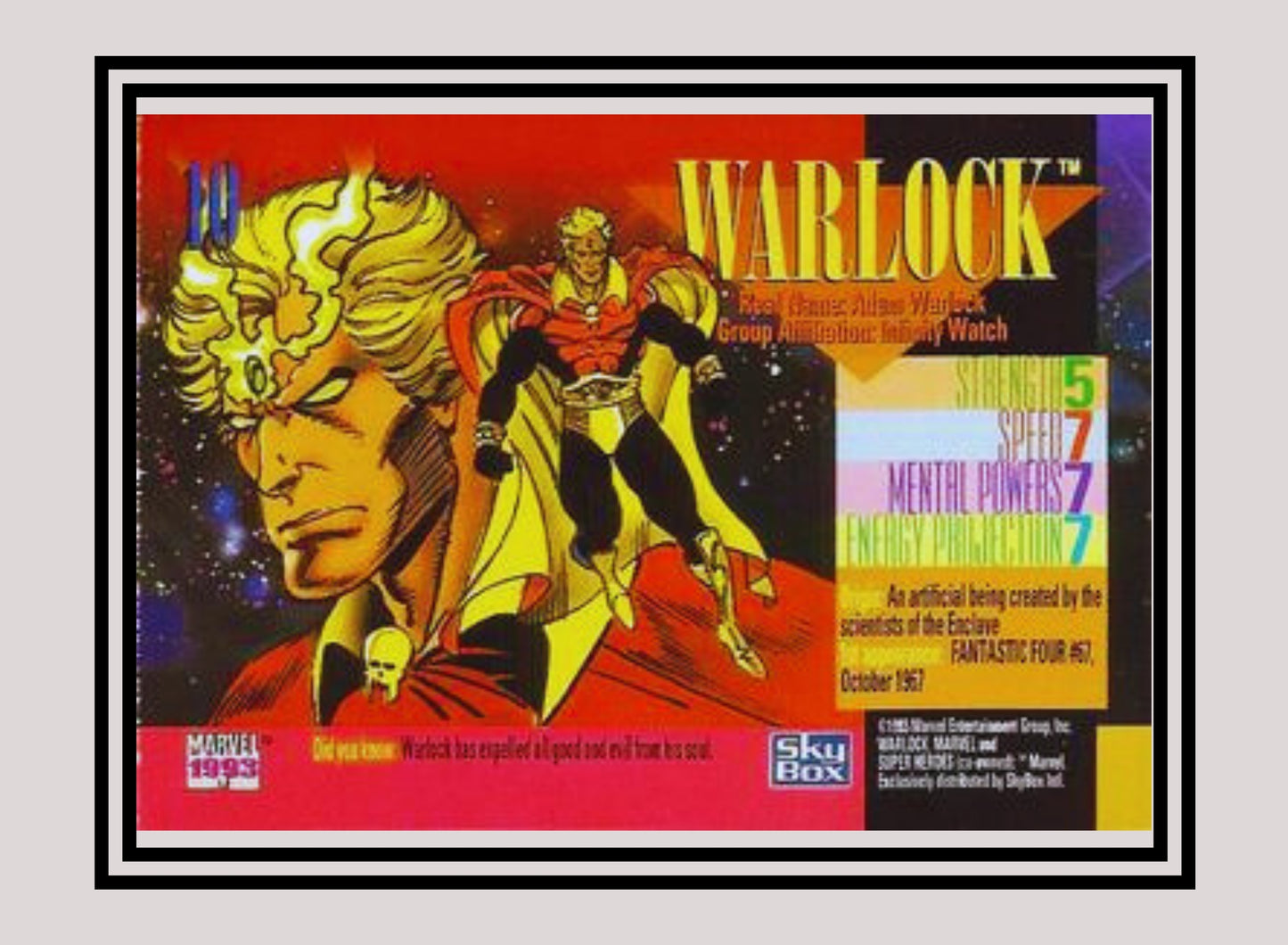 Marvel! 1x Warlock - Base (#010 - 1993 Skybox Marvel Universe Series 4)