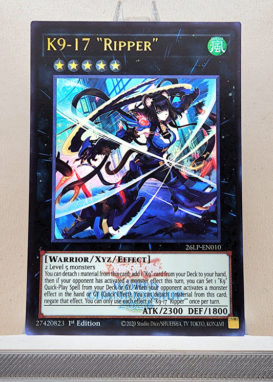 Yugioh! 1x K9-17 Ripper (26LP - Emblazoned Ultra Rare) Limited Edition