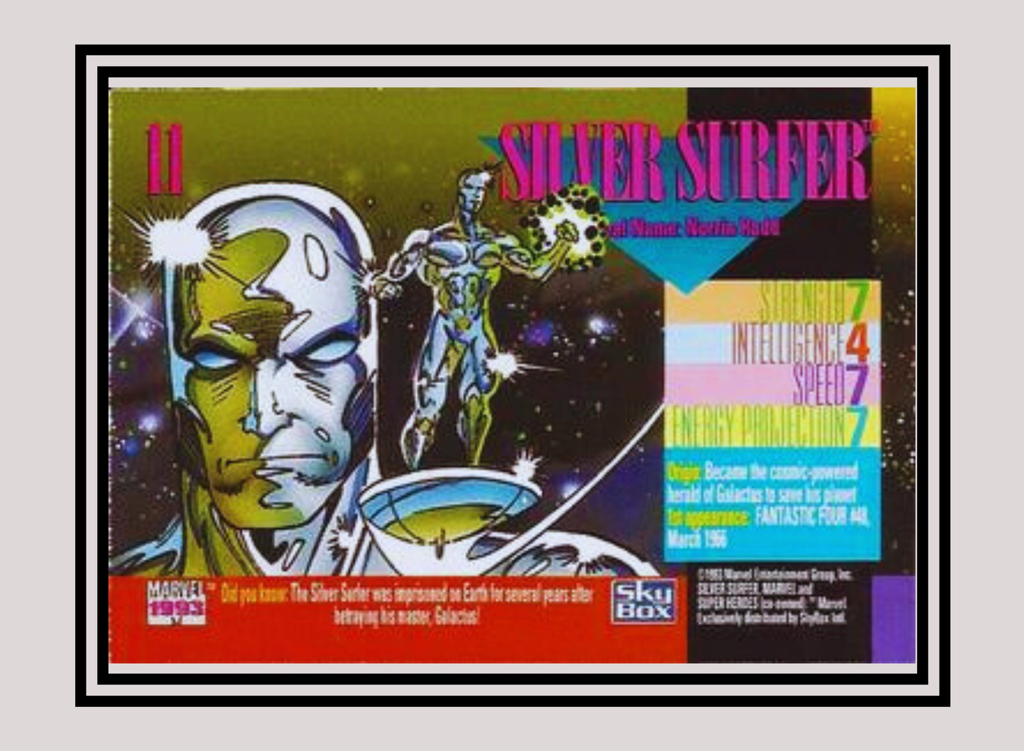 Marvel! 1x Silver Surfer - Base (#011 - 1993 Skybox Marvel Universe Series 4)