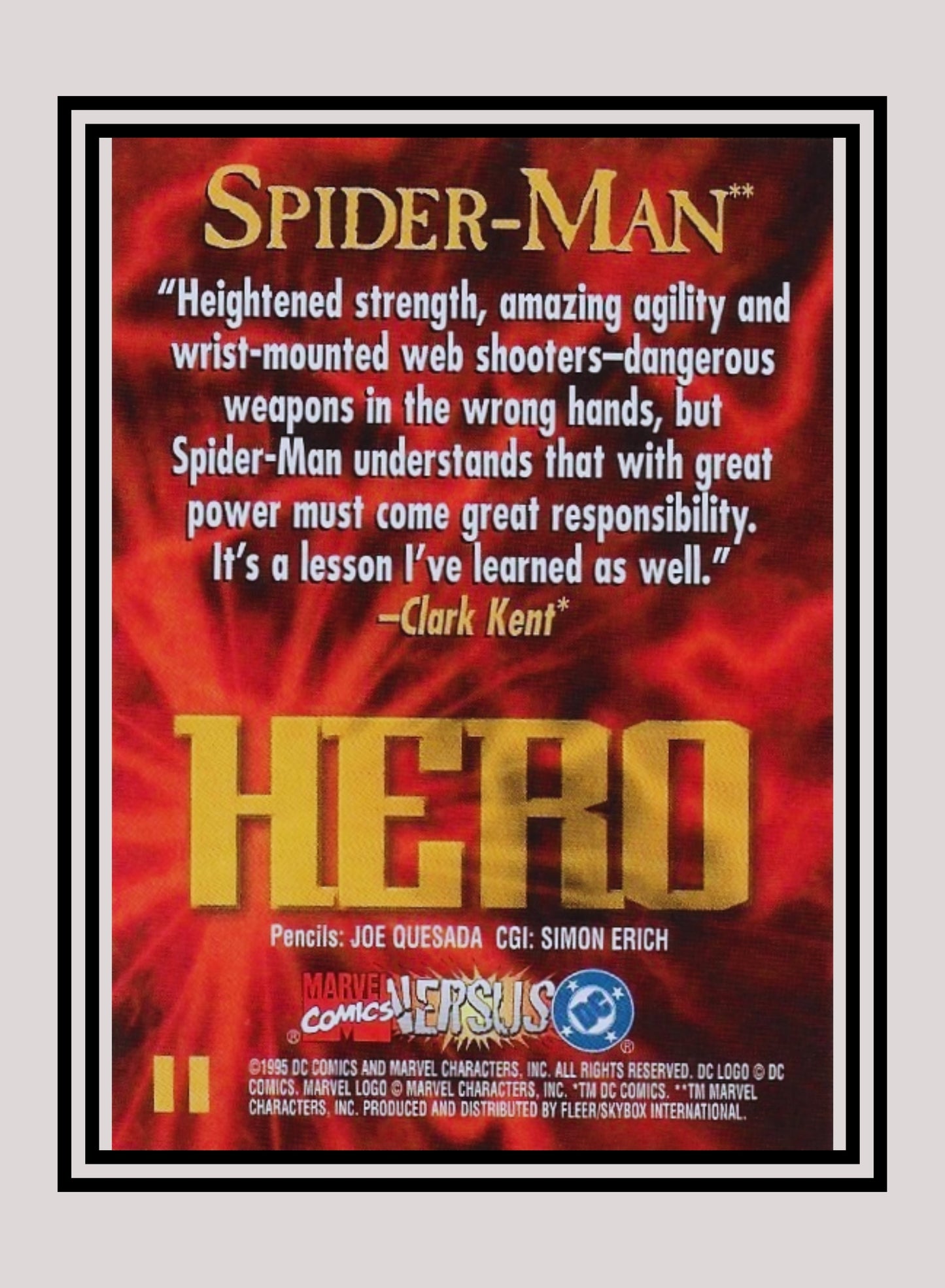 Marvel! 1x Spiderman - Base (#011 - 1995 Fleer DC vs. Marvel Comics)