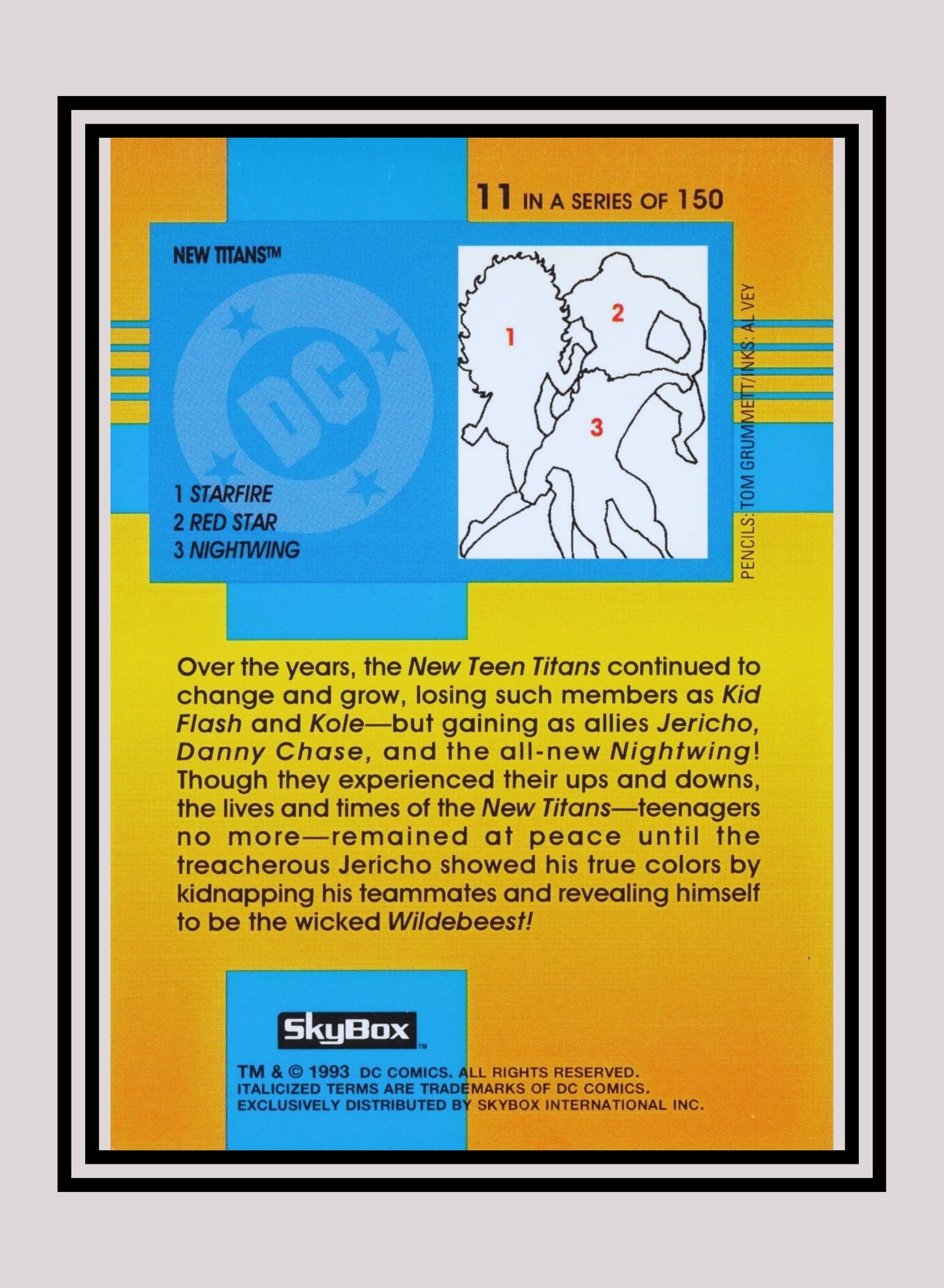 DC! 1x New Titans - Base (#011 - 1993 Skybox DC Cosmic Teams)