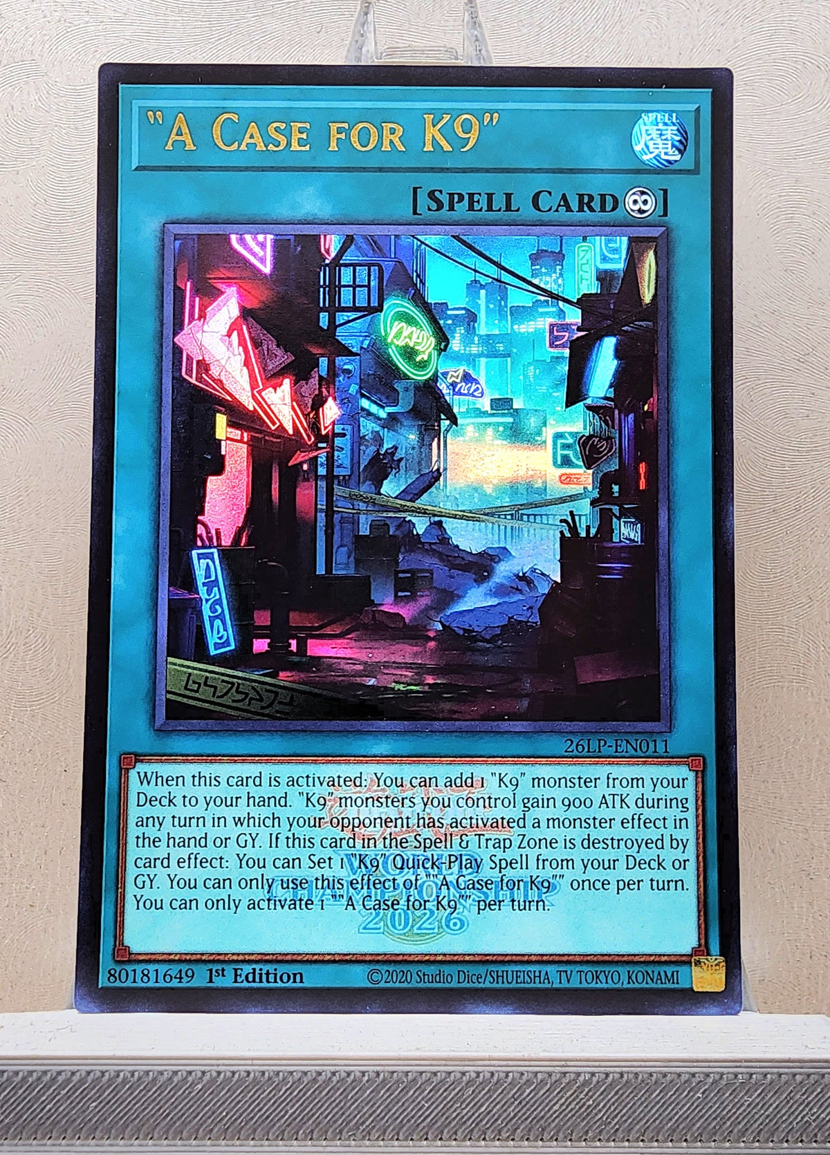 Yugioh! 1x A Case for K9 (26LP - Emblazoned Ultra Rare) Limited Edition