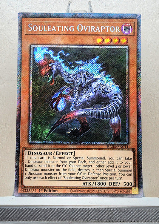 Yugioh! 1x Souleating Oviraptor (RA05 - Platinum Secret Rare) 1st Edition