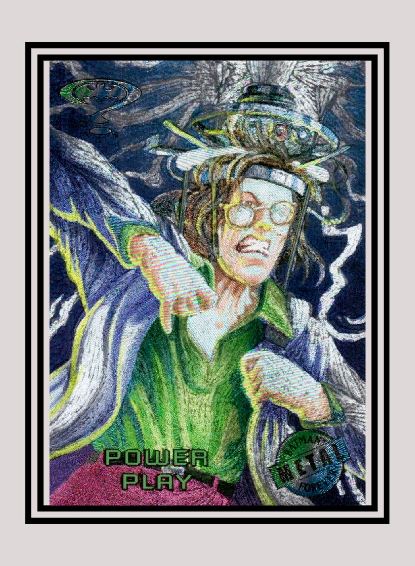 DC! 1x Power Play - Base Metal (#012 - 1995 Fleer Batman Forever Metal)