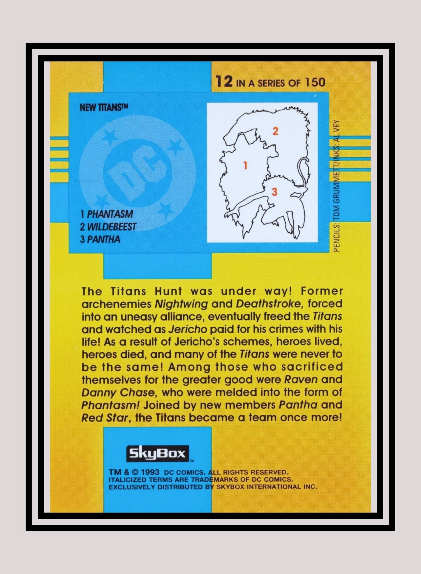 DC! 1x New Titans - Base (#012 - 1993 Skybox DC Cosmic Teams)