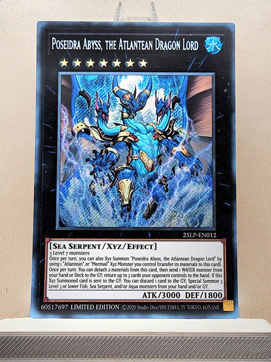 Yugioh! 1x Poseidra Abyss, the Atlantean Dragon Lord (25LP - Secret Rare) Limited Edition