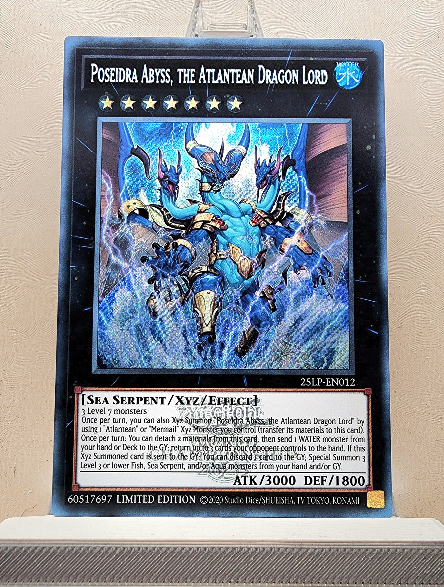 Yugioh! 1x Poseidra Abyss, the Atlantean Dragon Lord (25LP - Emblazoned Secret Rare) Limited Edition