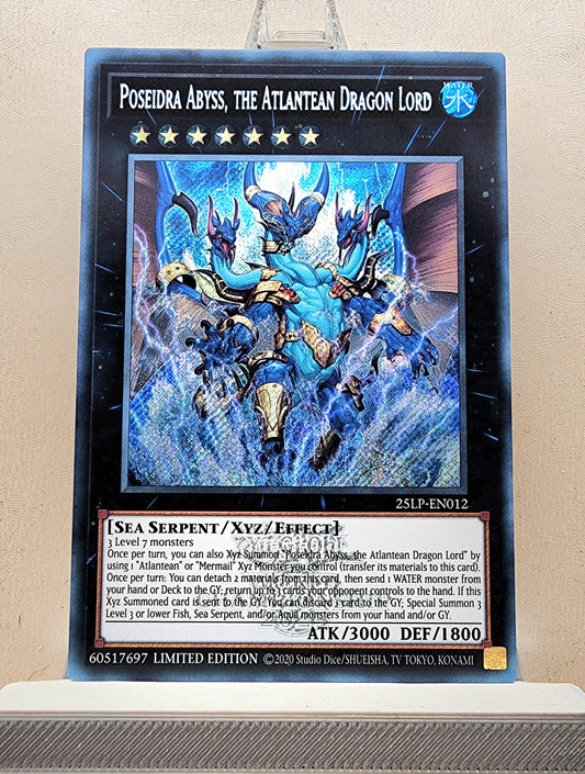 Yugioh! 1x Poseidra Abyss, the Atlantean Dragon Lord (25LP - Emblazoned Secret Rare) Limited Edition