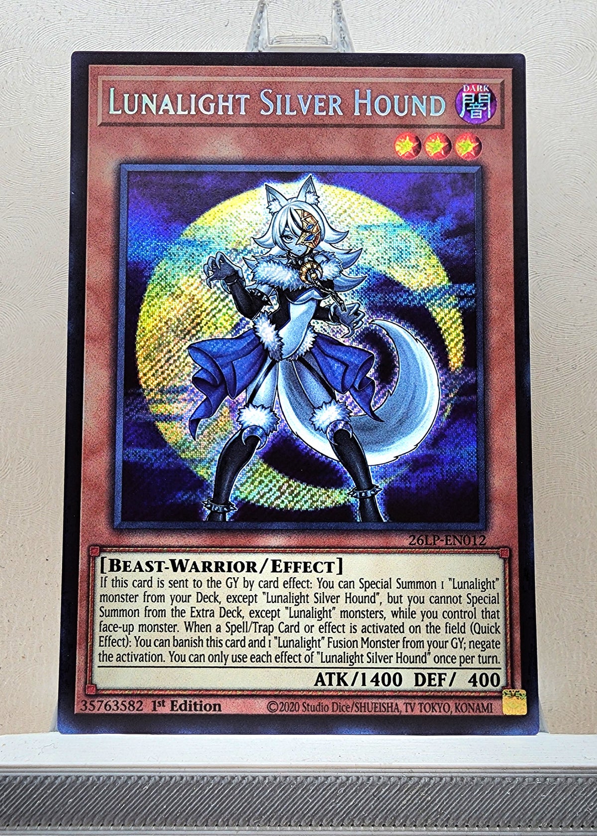 Yugioh! 1x Lunalight Silver Hound (26LP - Secret Rare) Limited Edition