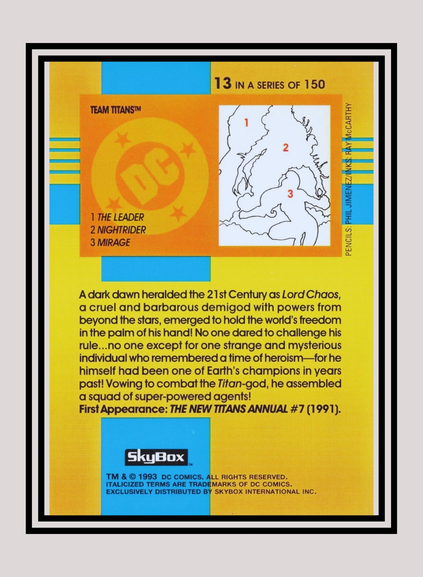 DC! 1x Team Titans - Base (#013 - 1993 Skybox DC Cosmic Teams)