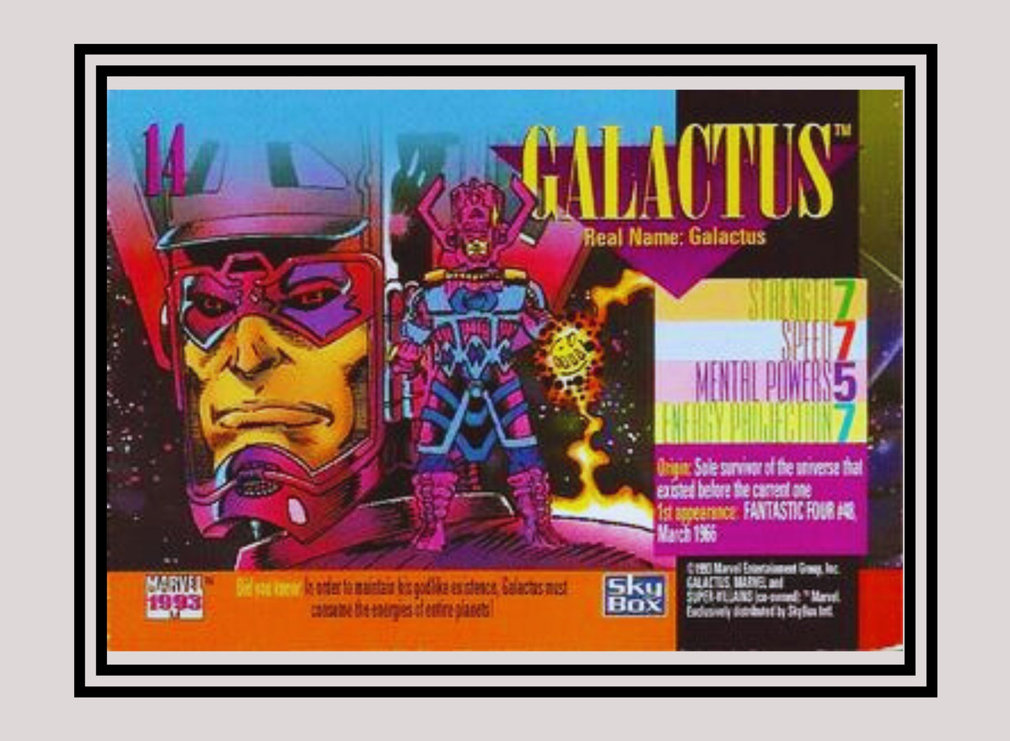 Marvel! 1x Galactus - Base (#014 - 1993 Skybox Marvel Universe Series 4)