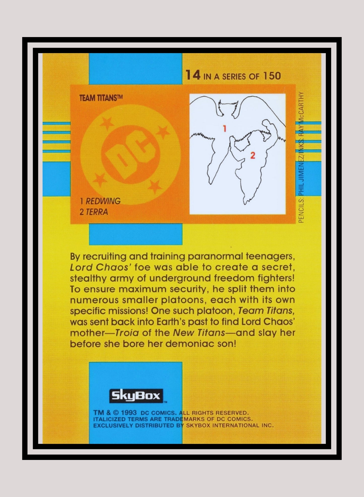 DC! 1x Team Titans - Base (#014 - 1993 Skybox DC Cosmic Teams)