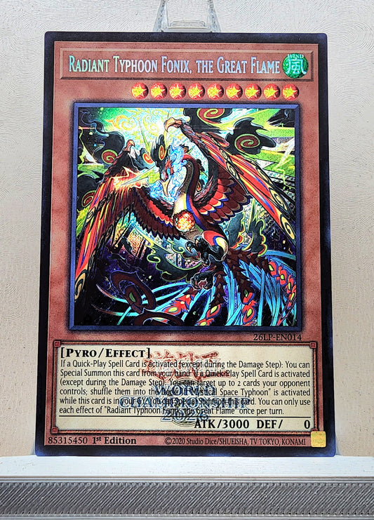 Yugioh! 1x Radiant Typhoon Fonix, the Great Flame (26LP - Emblazoned Secret Rare) Limited Edition