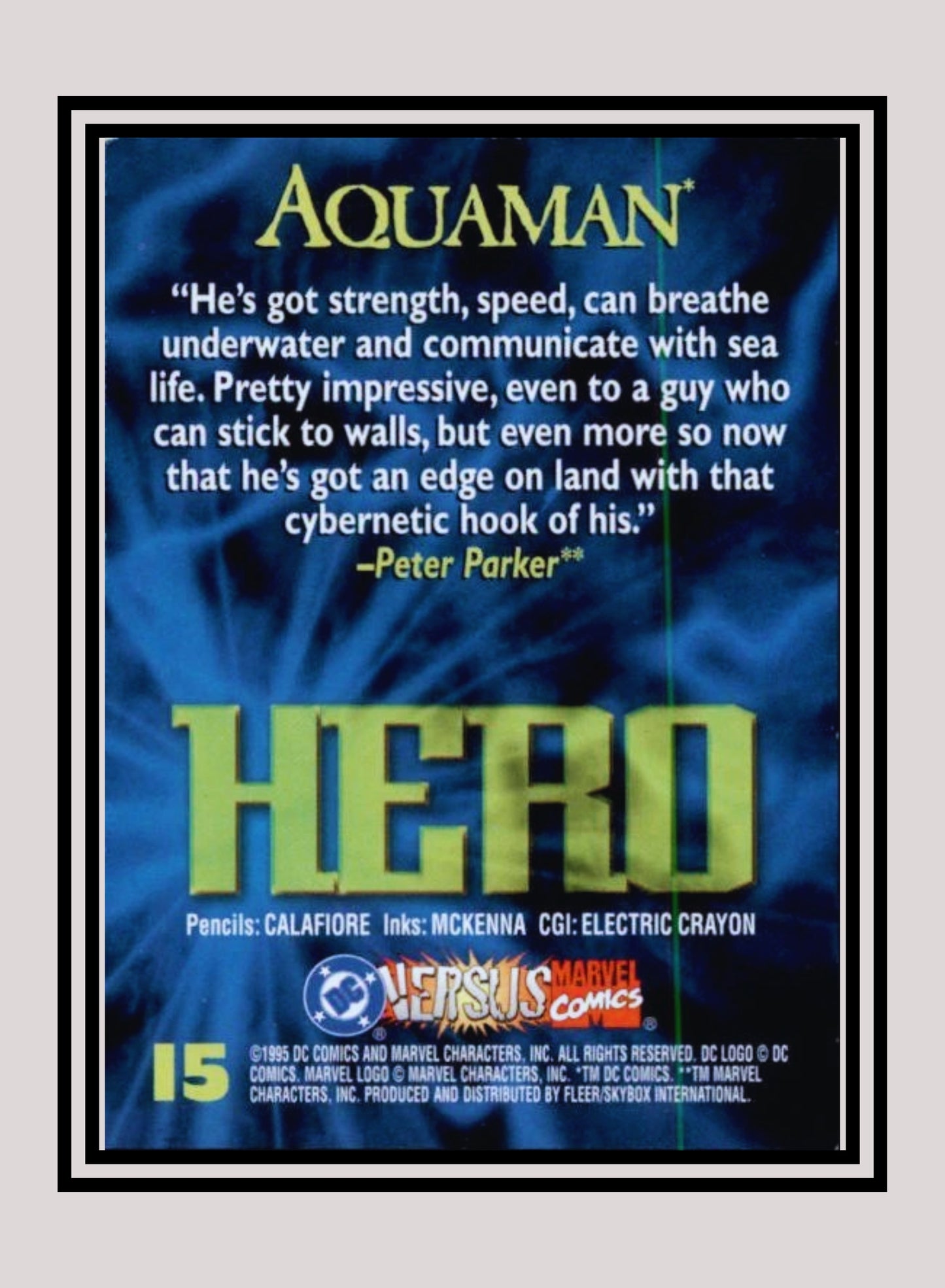 Marvel! 1x Aquaman - Base (#015 - 1995 Fleer DC vs. Marvel Comics)