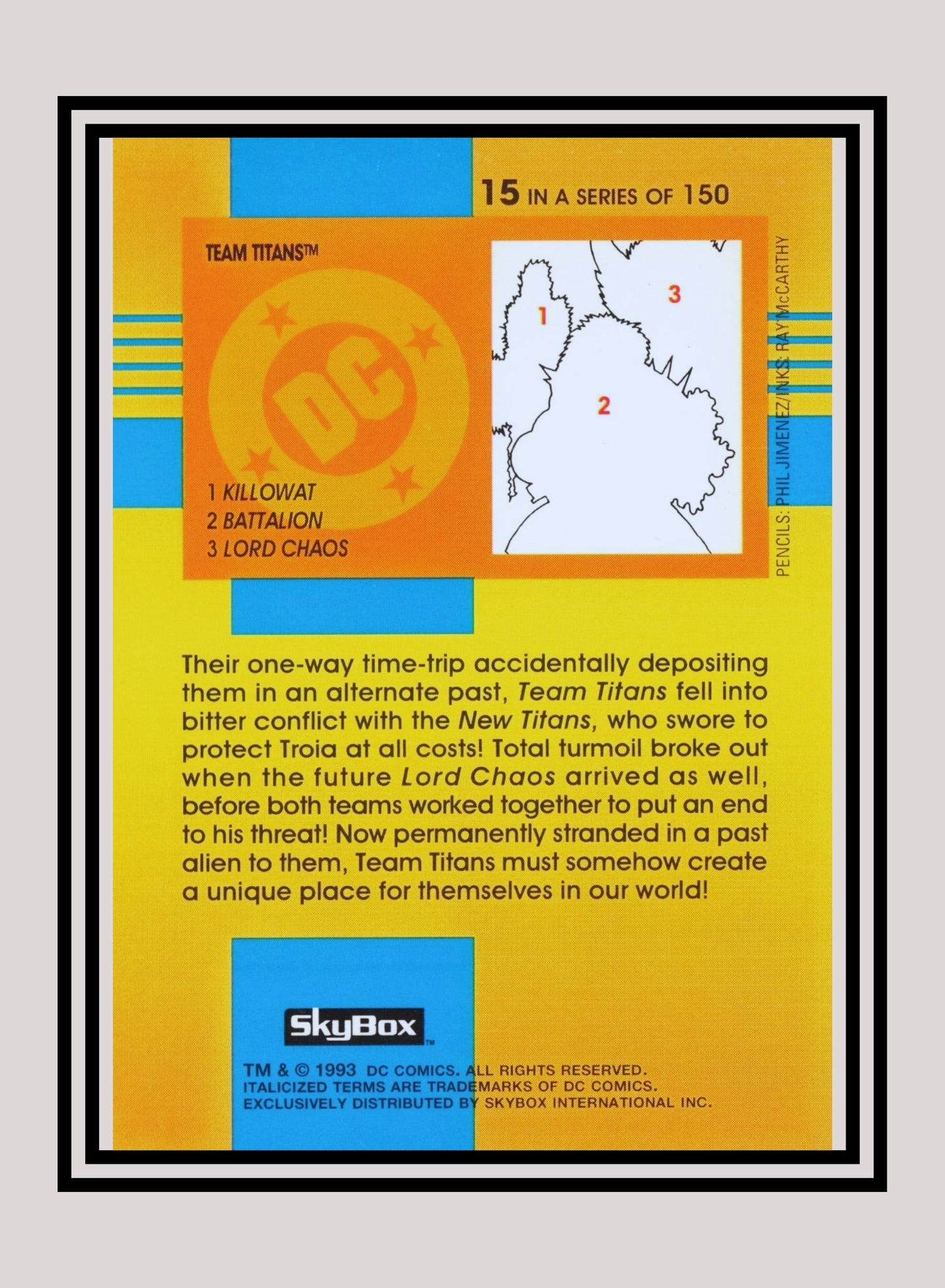 DC! 1x Team Titans - Base (#015 - 1993 Skybox DC Cosmic Teams)