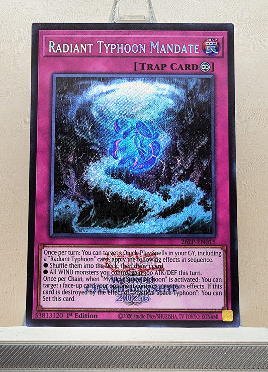 Yugioh! 1x Radiant Typhoon Mandate (26LP - Emblazoned Secret Rare) Limited Edition