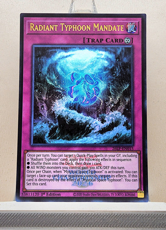 Yugioh! 1x Radiant Typhoon Mandate (26LP - Emblazoned Ultra Rare) Limited Edition