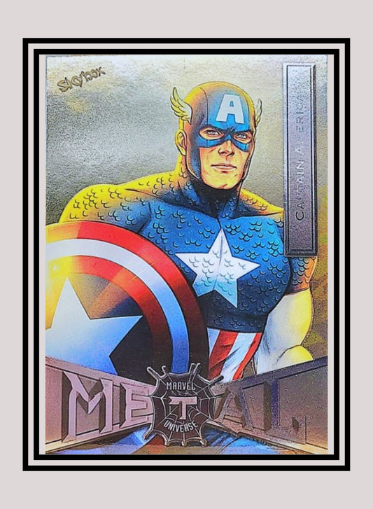 Marvel! 1x Captain America - Base Low Series (#016 - 2021 Upper Deck Spiderman Metal Universe)