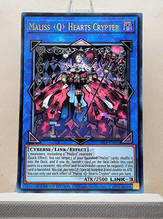 Yugioh! 1x Maliss <Q> Hearts Crypter (25LP - Emblazoned Ultra Rare) Limited Edition