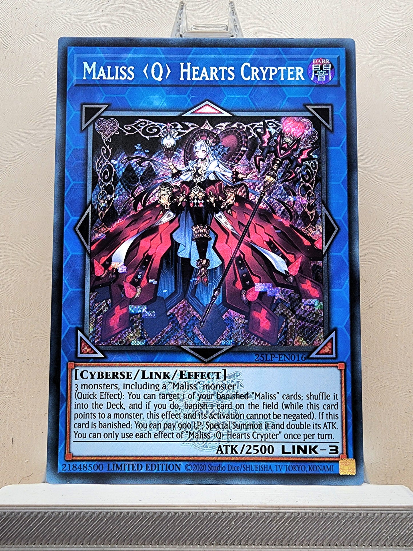 Yugioh! 1x Maliss <Q> Hearts Crypter (25LP - Emblazoned Secret Rare) Limited Edition